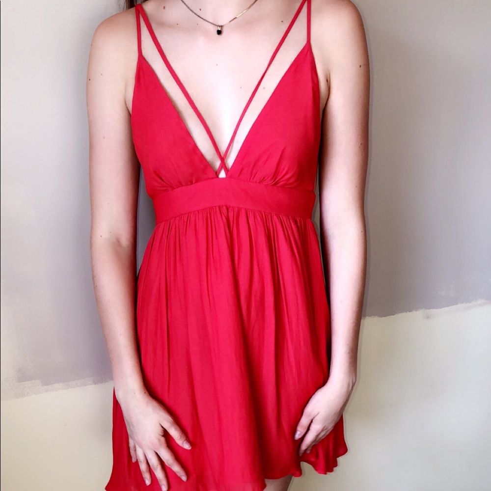 cute red mini dress🍁